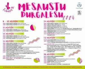 Ferragosto Dorgali 2024, manifesto con date e programma