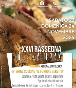 Sagra de s'antunna Macomer 2024, manifesto con programma, date e calendario eventi