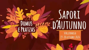 Sapori d'autunno 2024 a Vallermosa. manifesto con date, orari e programma
