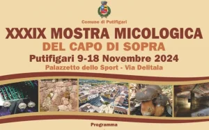 Mostra micologica del Capo di Sopra 2024 a Putifigari, manifesto programma, date e menù della sagra