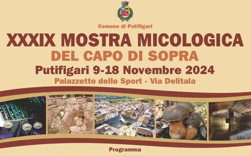 Mostra micologica del Capo di Sopra 2024 a Putifigari, manifesto programma, date e menù della sagra