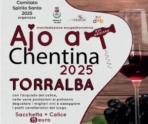 Ajo a chentina Torralba 2025, manifesto con programma, data e orari