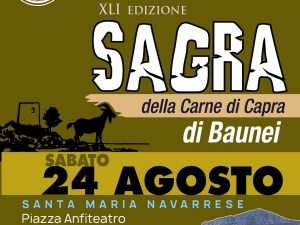 Sagra della carne di capra 2024 a Baunei, manifesto con data e programma
