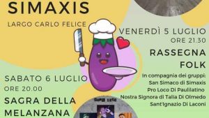 Sagra della melanzana Simaxis 2024, data, programma e manifesto