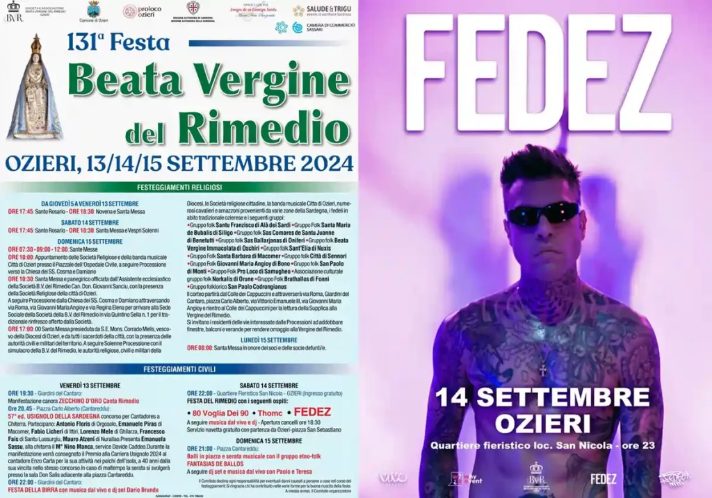 Madonna del Rimedio Ozieri 2023, programma e manifesti