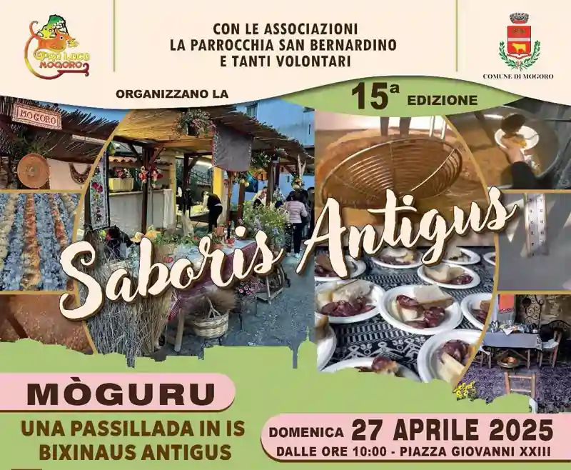 Saboris Antigus Mogoro 2025, manifesto con data, programma, orari e menù degustazione | Sardegna in blog