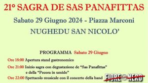 Sagra de sas panafittas a Nughedu San Nicolò, manifesto con data e programma