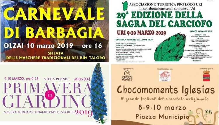Weekend 8, 9 e 10 marzo 2019: Ecco gli eventi, le feste, le sagre e le sfilate da non perdere in Sardegna!