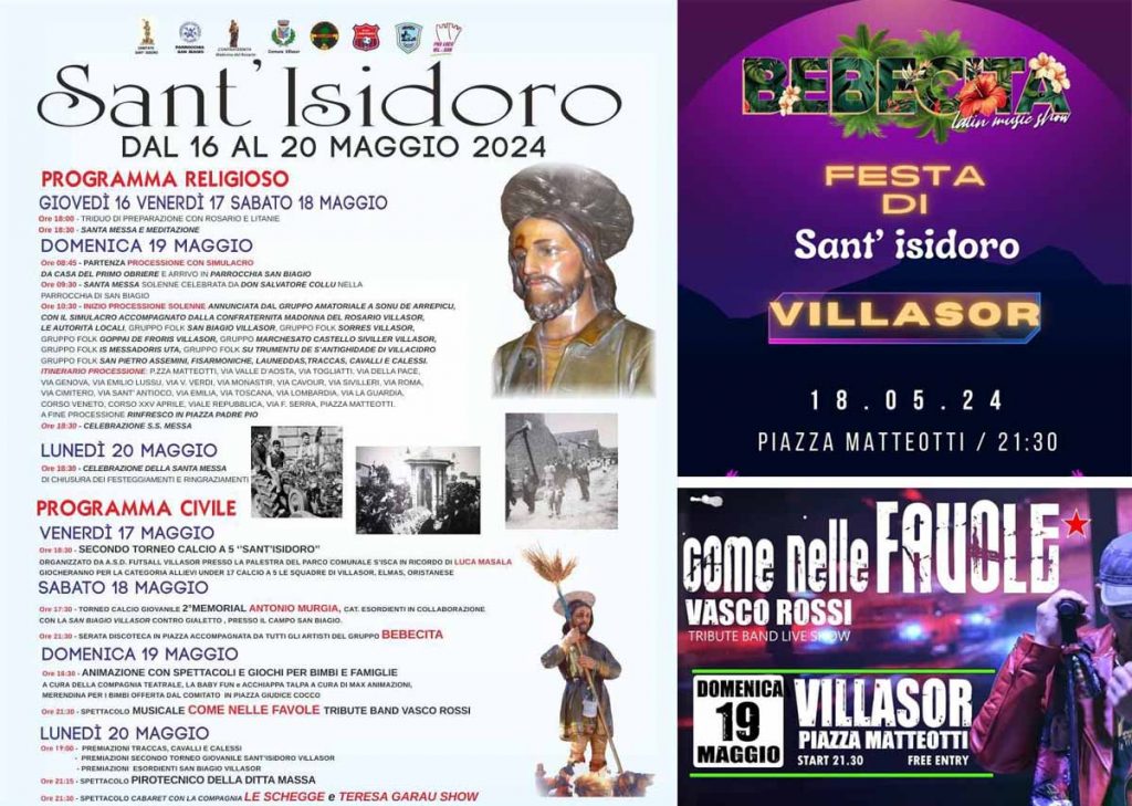 Festa di Sant'Isidoro 2024 a Villasor, programma e manifesti