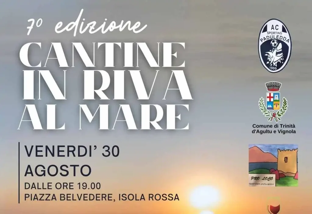 Cantine in riva al mare 2024 all'Isola Rossa, manifesto con data e programma