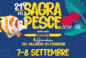 Manifesto della Sagra del pesce di Santa Lucia a Siniscola, con date e programma 2024