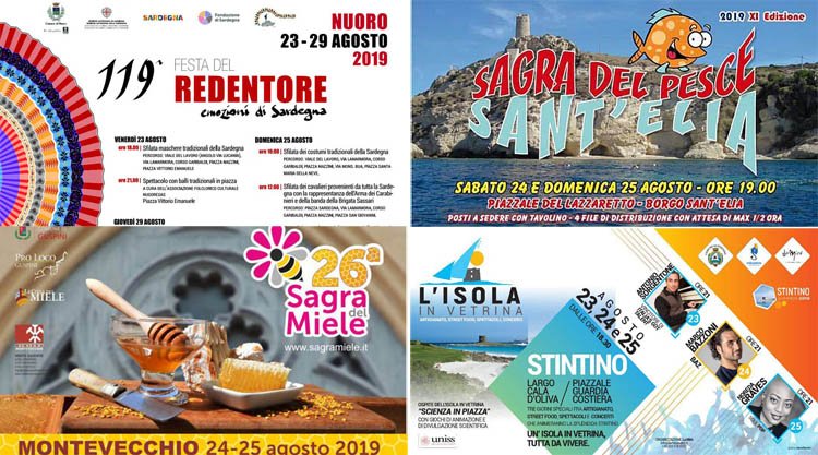 Weekend 23, 24 e 25 agosto 2019 in Sardegna: Ecco tutti gli eventi, sagre, feste e concerti da non perdere!