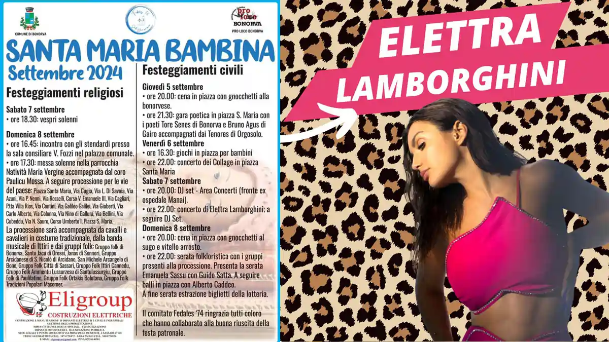 Santa Maria Bambina Bonorva 2024, programma, date e manifesti