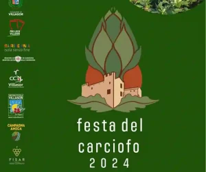 Festa carciofo Villasor 2024, manifesto con programma, date e orari