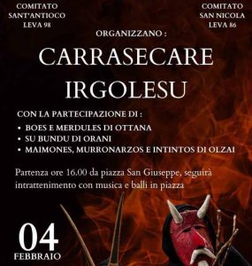 Carrasecare Irgolesu 2023, locandina con il programma
