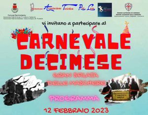 Carnevale Decimomannu 2023, programma sfilata