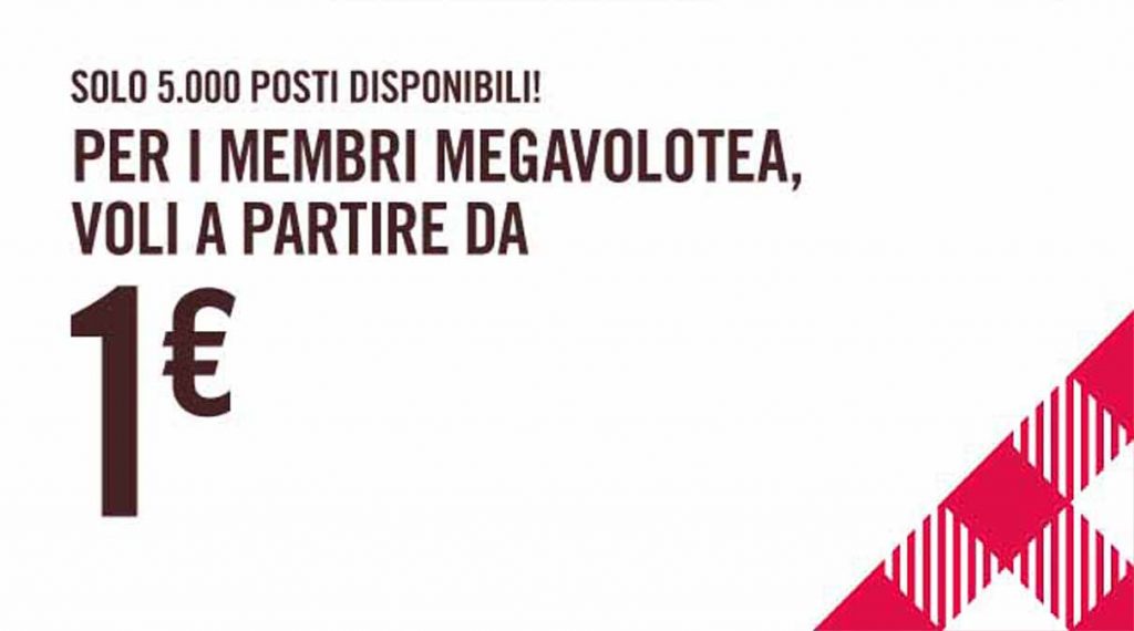 Offerta Megavolotea, 5 mila voli a 1 euro