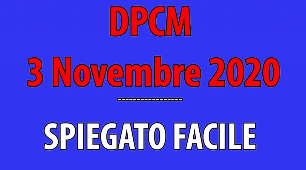 Il DPCM del 3 novembre 2020