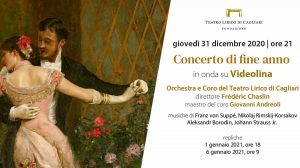 Locandina del concerto di fine anno del teatro lirico di Cagliari