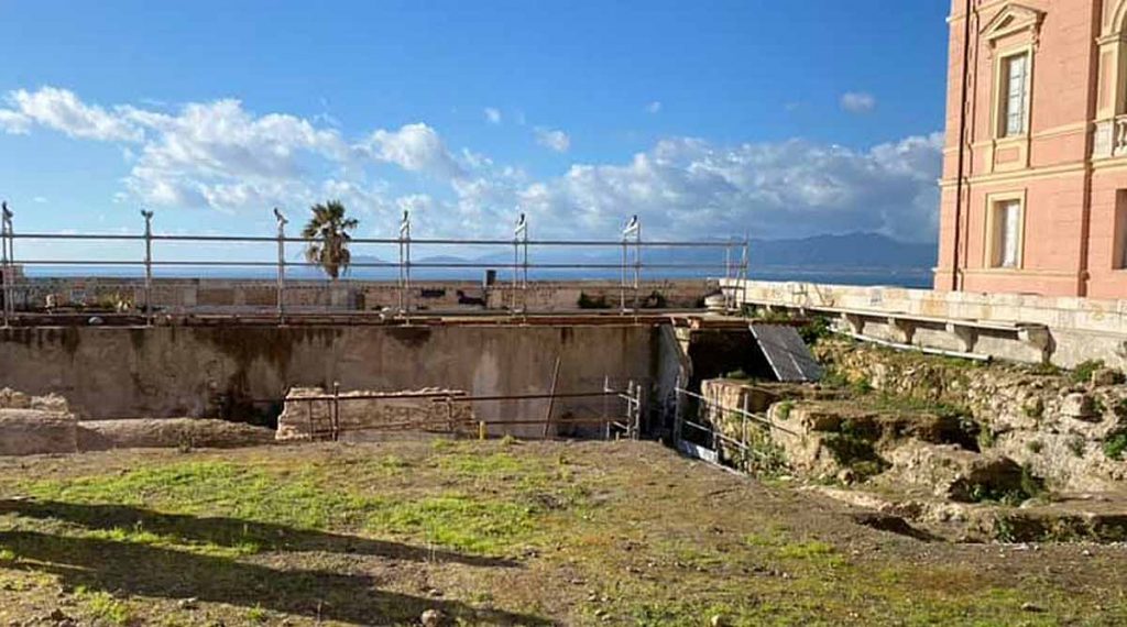Scavi e lavori al bastione di Santa Caterina a Cagliari