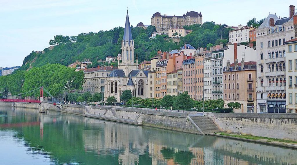 Scorcio della città di Lione, in Francia