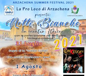 Notti bianche ad Arzachena, manifesto e programma 2021