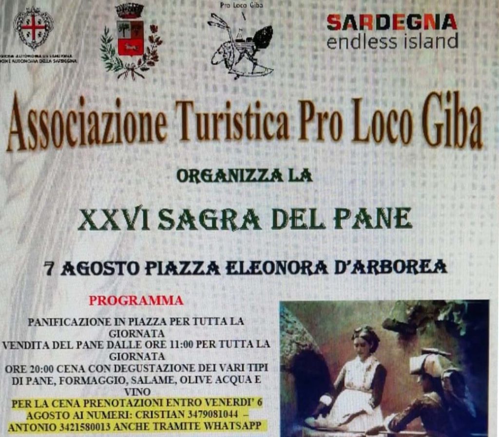 Sagra del pane a Giba, manifesto 2021