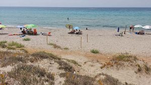 Spiaggia per cani a Funtana Meiga, a Cabras, nel Sinis