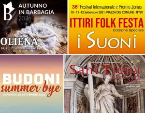 Eventi e sagre in Sardegna nel weekend del 10, 11 e 12 setembre 2021, manifesti principali