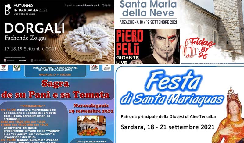 Eventi, sagre e feste in Sardegna i l17, 18 e 19 settembre 2021!
