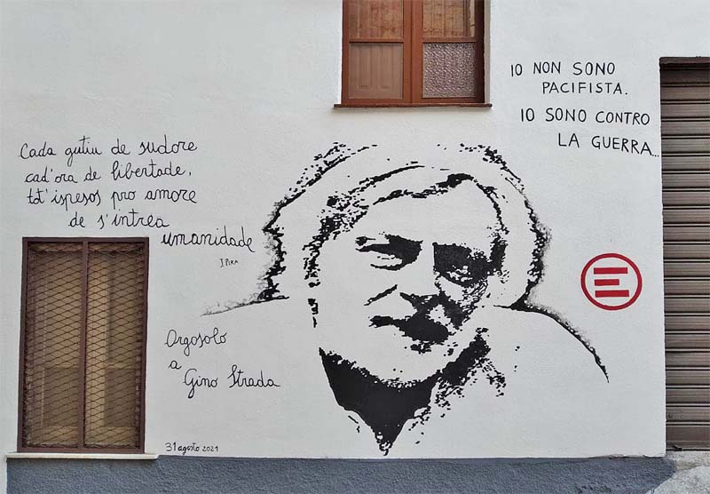 Murale Gino Strada a Orgosolo