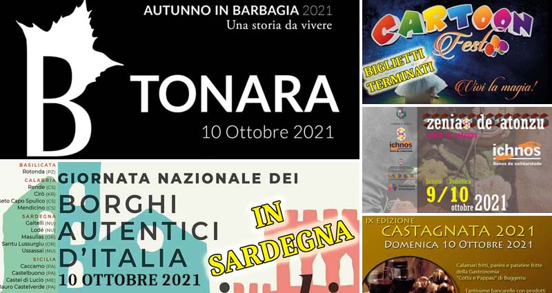 Eventi e sagre in Sardegna l'8, 9 e 10 ottobre 2021