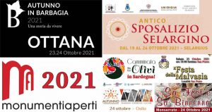 Eventi e sagre in Sardegna il 22, 23 e 24 ottobre 2021, manifesti