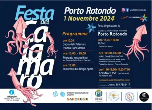 Festa del calamaro a Porto Rotondo, manifesto 2024 con programma, orari e data