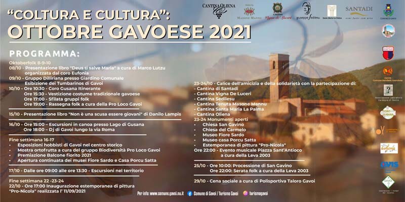 Calendario eventi di ottobre 2021 a Gavoi