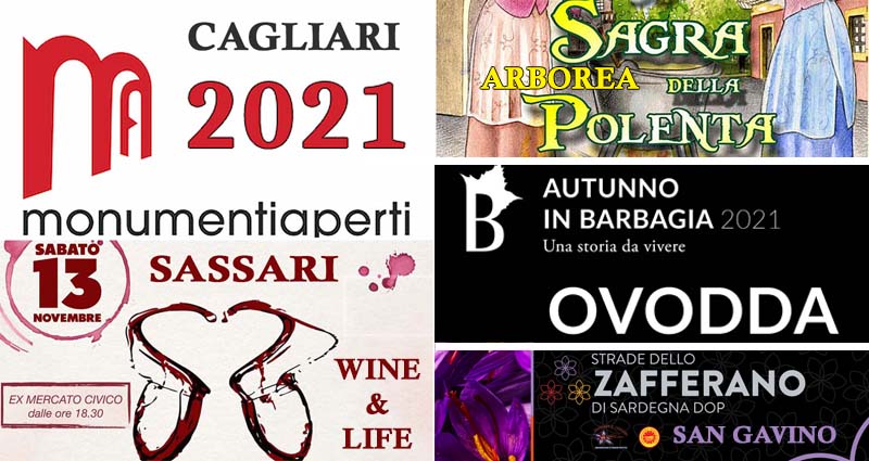 Eventi e sagre in Sardegna il 12, 13 e 14 novembre 2021!