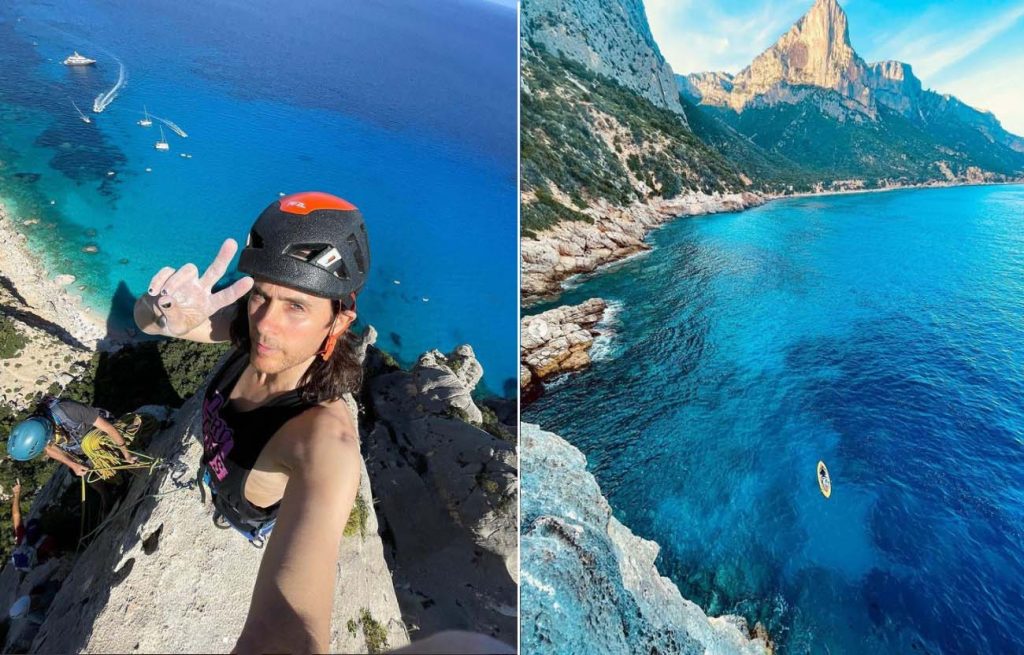 Jared Leto, arrampicata a Punta Caroddi, Cala Goloritzè