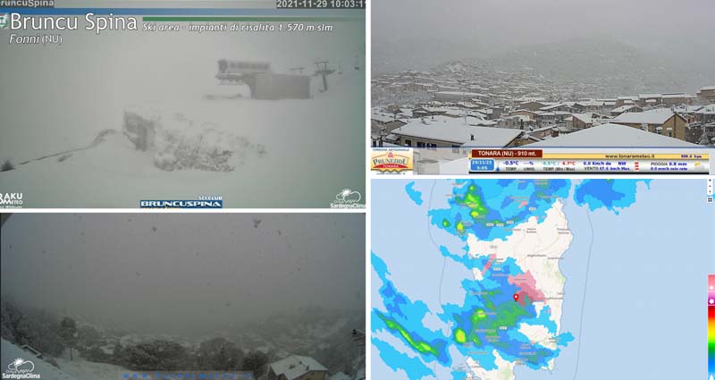 Nevica in Sardegna, anche a quote bassa (foto)