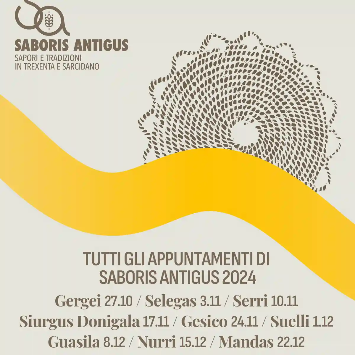Saboris antigus 2024, calendario date, manifesto