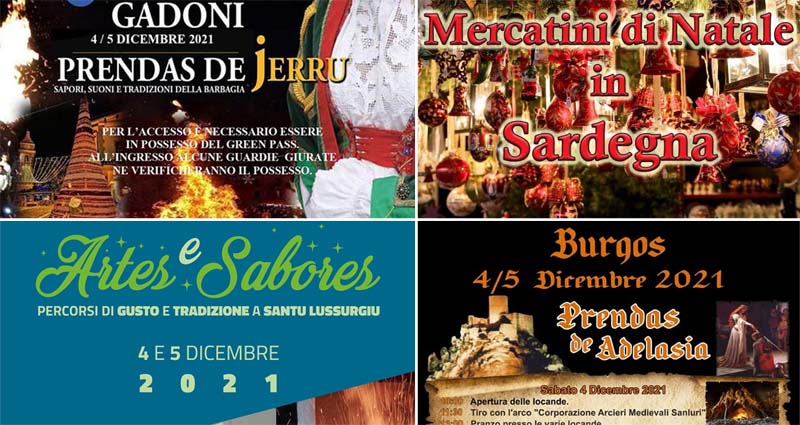 Eventi e sagre in Sardegna il 3, 4 e 5 dicembre 2021