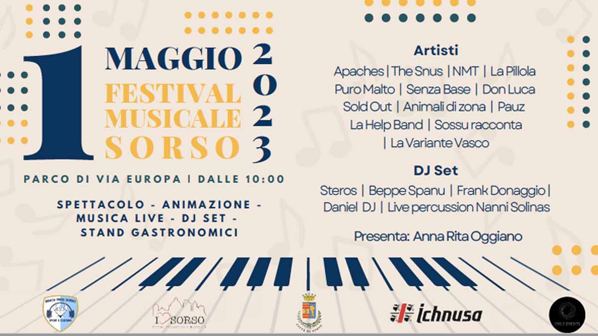 Programma del concerto del Primo Maggio 2023 a Sorso