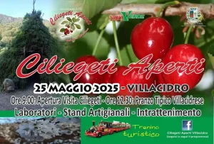 Ciliegeti aperti 2025 a Villacidro, manifesto con programma, data, menù e orari eventi | Sardegna in blog