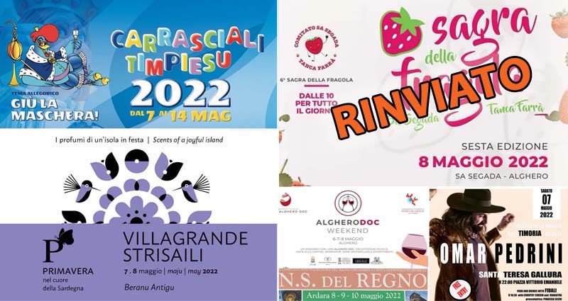 Eventi e sagre in Sardegna il 7 e 8 maggio 2022 - AGGIORNATO