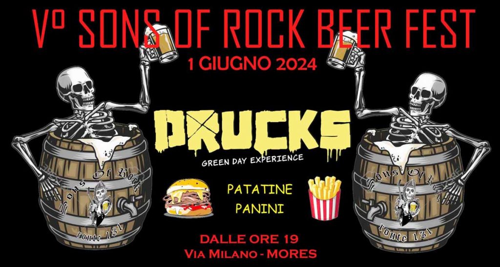 Sons of rock 2024 a Mores, manifesto con il programma della festa della birra