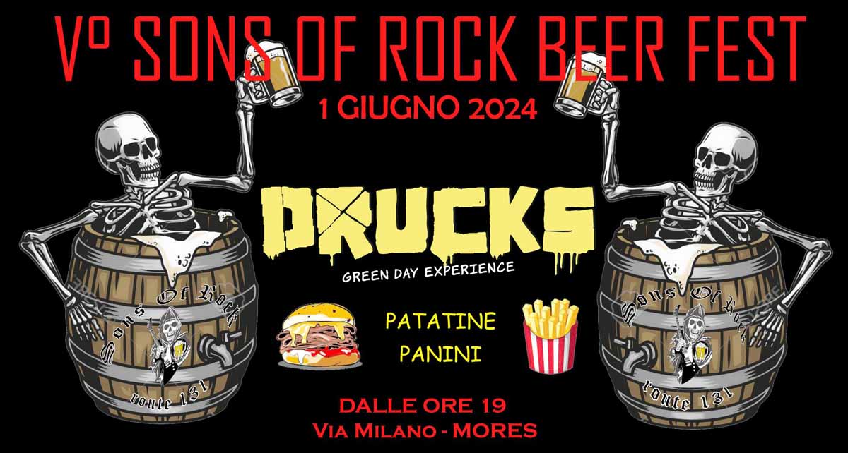 Sons of rock 2024 a Mores, manifesto con il programma della festa della birra