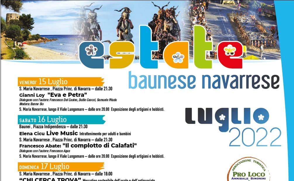 Calendario eventi luglio 2022 a Baunei