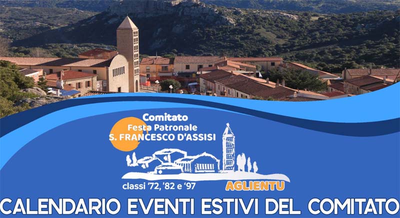 Eventi di luglio, agosto e settembre 2022 ad Aglientu, manifesto