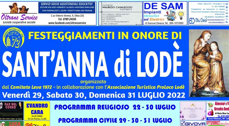 Sant'Anna Lodé 2022, manifesto e programma