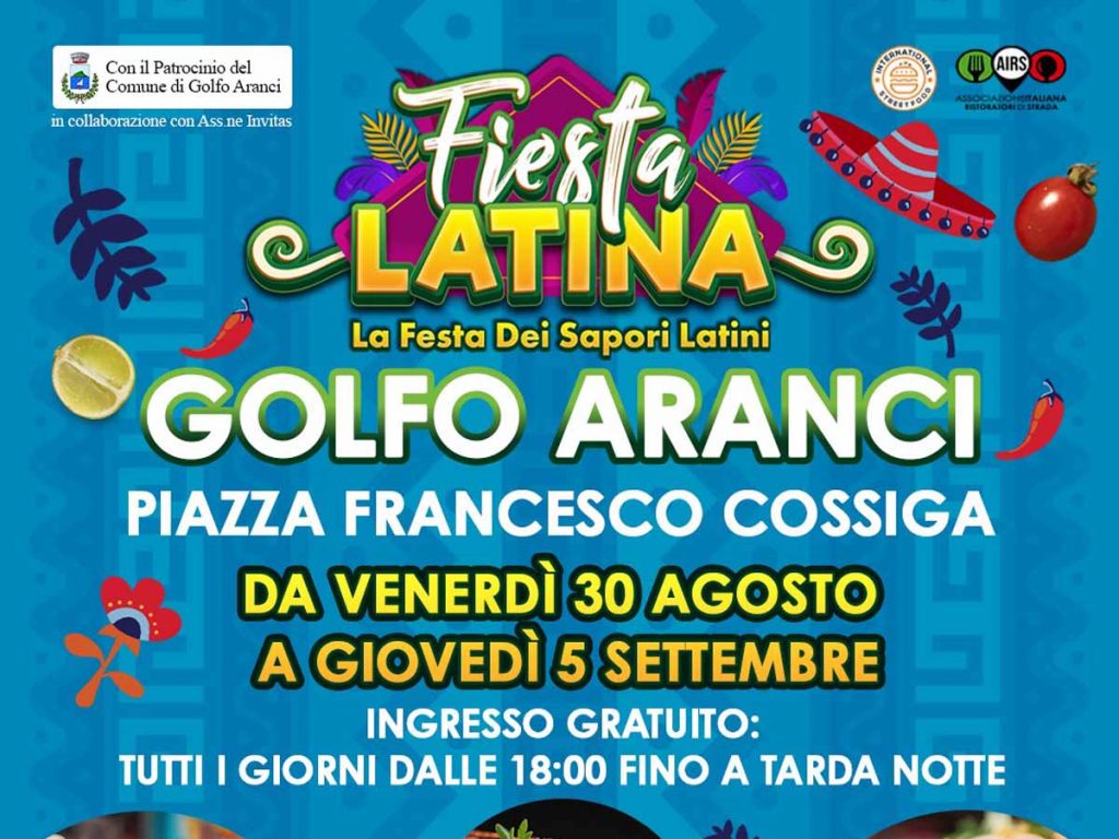 Fiesta latina a Golfo Aranci, manifesto 2024 con date, orari e programma