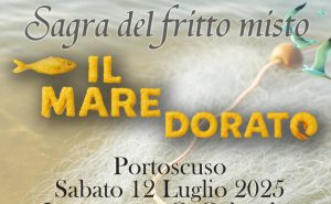 Il mare dorato Portoscuso 2025, manifesto con programma, data, menù e orari | Sardegna in blof